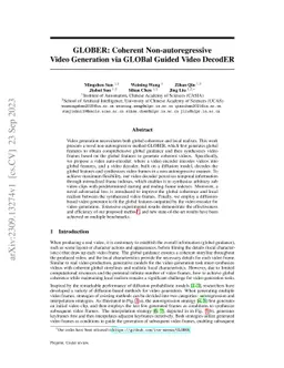 GLOBER: Coherent Non-autoregressive Video Generation via GLOBal Guided
  Video DecodER