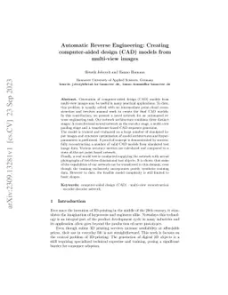 Automatic Reverse Engineering: Creating computer-aided design (CAD)
  models from multi-view images