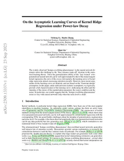 On the Asymptotic Learning Curves of Kernel Ridge Regression under
  Power-law Decay