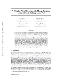 Probing the Moral Development of Large Language Models through Defining
  Issues Test
