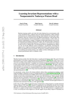Learning Invariant Representations with a Nonparametric Nadaraya-Watson
  Head