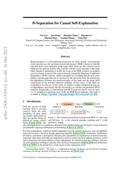 D-Separation for Causal Self-Explanation