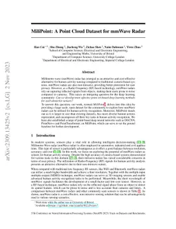 MiliPoint: A Point Cloud Dataset for mmWave Radar