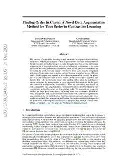 Finding Order in Chaos: A Novel Data Augmentation Method for Time Series
  in Contrastive Learning