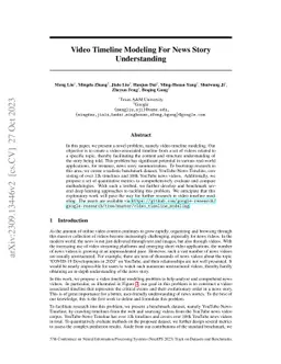 Video Timeline Modeling For News Story Understanding