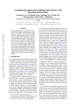 Grounding Description-Driven Dialogue State Trackers with
  Knowledge-Seeking Turns