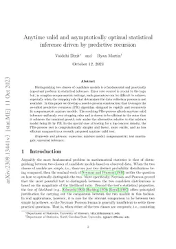 Anytime valid and asymptotically optimal statistical inference driven by
  predictive recursion