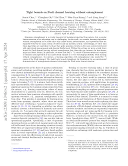 Tight bounds on Pauli channel learning without entanglement