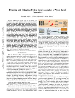 Detecting and Mitigating System-Level Anomalies of Vision-Based
  Controllers
