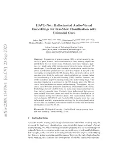 HAVE-Net: Hallucinated Audio-Visual Embeddings for Few-Shot
  Classification with Unimodal Cues