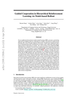 Guided Cooperation in Hierarchical Reinforcement Learning via
  Model-based Rollout