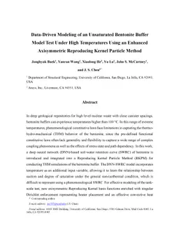 Data-Driven Modeling of an Unsaturated Bentonite Buffer Model Test Under
  High Temperatures Using an Enhanced Axisymmetric Reproducing Kernel Particle
  Method
