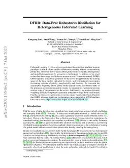DFRD: Data-Free Robustness Distillation for Heterogeneous Federated
  Learning