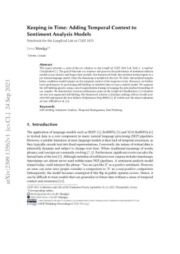 Keeping in Time: Adding Temporal Context to Sentiment Analysis Models