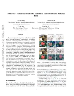 MM-NeRF: Multimodal-Guided 3D Multi-Style Transfer of Neural Radiance Field