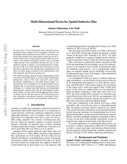 Multi-Dimensional Hyena for Spatial Inductive Bias