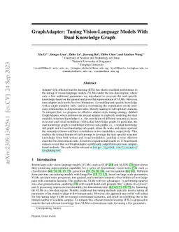 GraphAdapter: Tuning Vision-Language Models With Dual Knowledge Graph