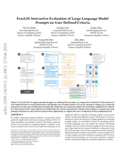 EvalLM: Interactive Evaluation of Large Language Model Prompts on
  User-Defined Criteria
