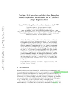 OneSeg: Self-learning and One-shot Learning based Single-slice
  Annotation for 3D Medical Image Segmentation