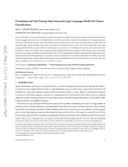 Prompting and Fine-Tuning Open-Sourced Large Language Models for Stance
  Classification