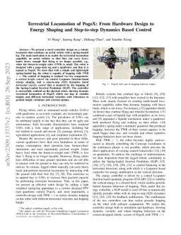 Terrestrial Locomotion of PogoX: From Hardware Design to Energy Shaping
  and Step-to-step Dynamics Based Control