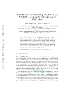 Look Ma, no code: fine tuning nnU-Net for the AutoPET II challenge by
  only adjusting its JSON plans