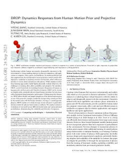 DROP: Dynamics Responses from Human Motion Prior and Projective Dynamics