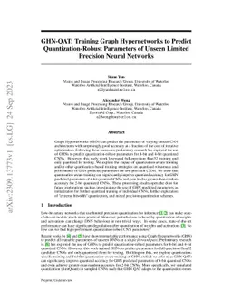 GHN-QAT: Training Graph Hypernetworks to Predict Quantization-Robust
  Parameters of Unseen Limited Precision Neural Networks