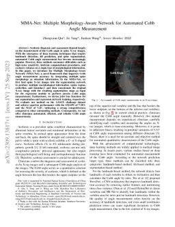 MMA-Net: Multiple Morphology-Aware Network for Automated Cobb Angle
  Measurement
