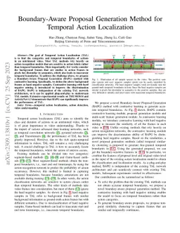 Boundary-Aware Proposal Generation Method for Temporal Action
  Localization