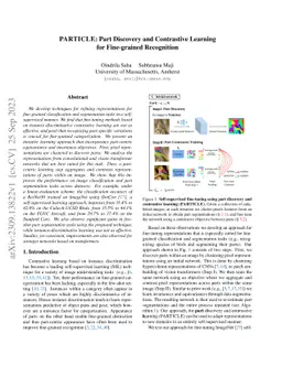 PARTICLE: Part Discovery and Contrastive Learning for Fine-grained
  Recognition
