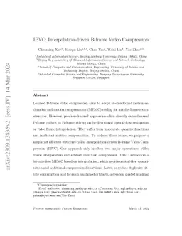 IBVC: Interpolation-driven B-frame Video Compression