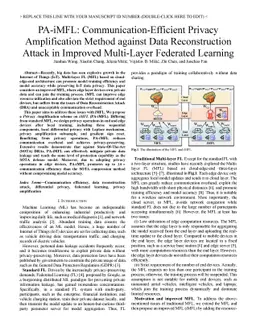PA-iMFL: Communication-Efficient Privacy Amplification Method against
  Data Reconstruction Attack in Improved Multi-Layer Federated Learning