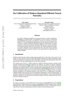 On Calibration of Modern Quantized Efficient Neural Networks