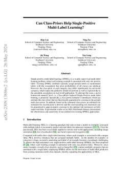 Can Class-Priors Help Single-Positive Multi-Label Learning?