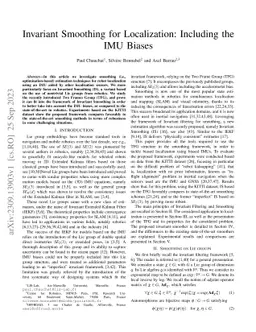 Invariant Smoothing for Localization: Including the IMU Biases