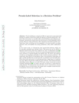 Pseudo Label Selection is a Decision Problem