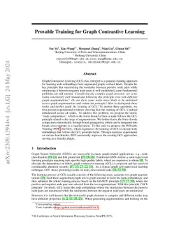 Provable Training for Graph Contrastive Learning