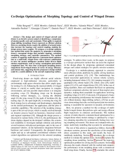Co-Design Optimisation of Morphing Topology and Control of Winged Drones