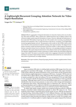 A Lightweight Recurrent Grouping Attention Network for Video
  Super-Resolution