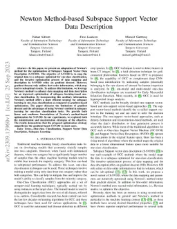 Newton Method-based Subspace Support Vector Data Description