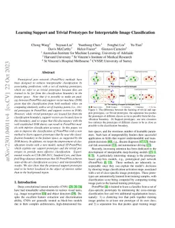 Learning Support and Trivial Prototypes for Interpretable Image
  Classification
