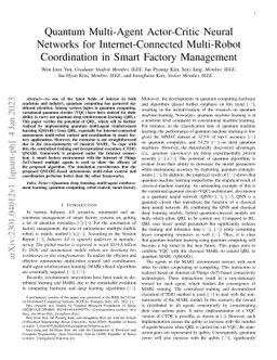 Quantum Multi-Agent Actor-Critic Neural Networks for Internet-Connected
  Multi-Robot Coordination in Smart Factory Management