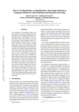 There is No Big Brother or Small Brother: Knowledge Infusion in Language
  Models for Link Prediction and Question Answering