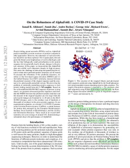 On the Robustness of AlphaFold: A COVID-19 Case Study