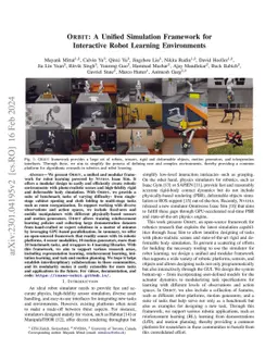 Orbit: A Unified Simulation Framework for Interactive Robot Learning
  Environments