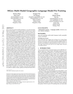 MGeo: Multi-Modal Geographic Pre-Training Method