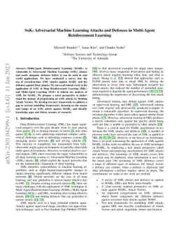 SoK: Adversarial Machine Learning Attacks and Defences in Multi-Agent
  Reinforcement Learning