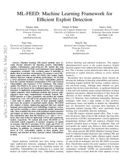 ML-FEED: Machine Learning Framework for Efficient Exploit Detection