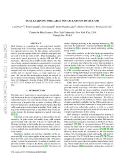 Dual Learning for Large Vocabulary On-Device ASR